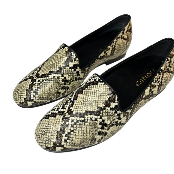 NEW Vionic Willa II Leather Loafers Flats Snakeskin Print Slip On SIZE 6 - Picture 5 of 12